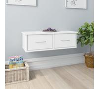 Wall Cabinet White Engineered Wood 60x26x18.5cm Wall-mounted Storage Shelf Slim