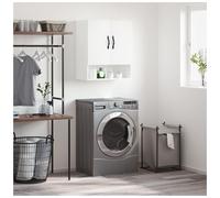 Wall Cabinet White Engineered Wood 60x31x70 cm 3-Shelf Modern Unit for Bath