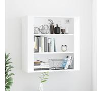 Wall Cabinet White Engineered Wood 80x33x80 cm 3-Shelf Modern Wall-Mounted Unit