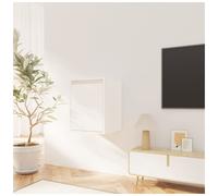 Wall Cabinet White Solid Pine Wood 30x30x40cm Wall-Mount Single Door Ideal Bath