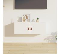 Wall Cabinet White Solid Pine Wood 80x30x30 cm Space-Saving 2-Door Shelf Indoor