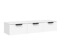Wall Cabinet White Wood Material 102 x 30 x 20 cm with Drawers Storage Space for Living Room Bedroom Hallway Kitchen Modern Design Multi-Purpose Cabinet Space Saving Robust and Versatile