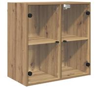 Wall Cabinet with Glass Doors Bathroom Cupboard Wall Storage Cabinet vidaXL