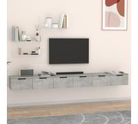 Wall Cabinets 2 pcs Concrete Grey 102x30x20 cm Engineered Wood Berkfield Home Grey One Size