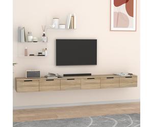 Wall Cabinets 2 pcs Home Storage Floating Shelf with Drawers Kitchen Wall Unit