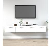 Wall Cabinets 2PC Hanging Floating Drawers Storage Rack Cupboard Shelf