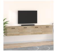 Wall Cabinets Set of 2 Sonoma Oak 100x36.5x35cm Engineered Wood Floating Slim