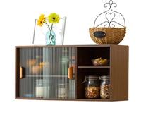 Wall Cabinets Wall Mounted Kitchen Sideboard Beautiful And Practical Lockers Medicine Cabinet With Glass Sliding Door Hanging Cabinet Balcony Entrance Storage Rack ( Color : Brown , Size : 80*28*40cm