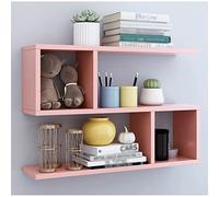 Wall Cabinets Wall Shelf Creative Wall Mounted Bookshelf Living Room Sofa Background Wall Cabinet Wall Decoration Items Storage Rack Wooden Floating Clapboard (Color : Pink, Size : 60 * 13 * 49.6cm)