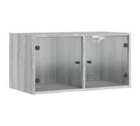 vidaXL Wall Cabinet with Glass Doors White 68.5x37x35 cm