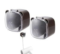 Wall Cable Clips - 2 Pieces No Drilling Organizer with Clear Dust Cover, Adhesive Hooks No Trace | For Kitchen, Bathroom, Bedroom, Hotel, School, Home, Lav Place