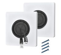 Wall Cable Entry Cover Plate - 2 Pcs White Cable Brush Plate | ABS Wall Mounted Brush Faceplate, For Cable Management, Covering Outlets And Tidying TV, Network, Speaker or Power Wires
