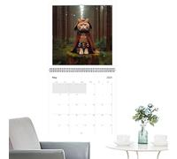 Wall Calendar,12 Month Calendar Wall Mount | Humor Planner January to December with Illustrations for Pet Lovers Teens Students Teachers Dormitory Study