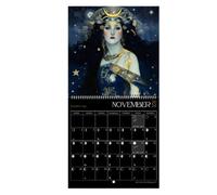 Wall Calendar 2024, 2024 Moon Calendar | Goddess Astrology Full Moon Tracker Moon Phase Calendar - Hanging Astrology Decorations 2024 Moon Calendar for Living Room, Bedroom, Study