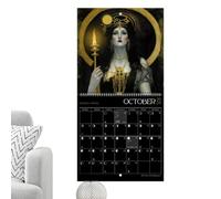 Wall Calendar 2024 - Astrology Wall Art, Moon Tracker, Goddess Calendar, Hanging Astrology Decorations 2024 Lunar Calendar for Living Room, Bedroom, Study