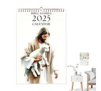 Wall Calendar 2025-2026 | 2025 Christian Bible Stories Wall Calendar | Paper Monthly Planner Hangable Home Decor for Dorm Room School Classroom Family Daily Life Spiritual Reflection