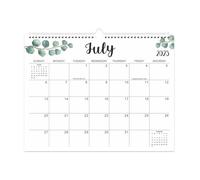 Wall Calendar 2025-2026 Green Leaves 18 Monthly Calendar From January 2025 - June 2026, Family Hanging Calendar Schedule Planner For Notes, Ideas, Appointments, Meetings, Reminders 37.5x29.2cm