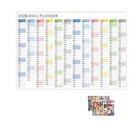 Wall Calendar 2026 12 Months, Large Format Year Planner for Wall 2026, Decorative Planner for Homework Learning Living Room Children's Room Study