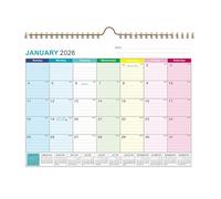 Wall Calendar 2026 2027 - 18 Months (Jan 2026 to June 2027) - A4 Monthly Planner with Spiral Bound & Thicker Paper - Family Planner & Office Calendar with Holidays - Large Line Grid for Appointments