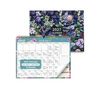 Wall Calendar 2026-2027, Floral Hanging Planner, Midnight Garden (style A)
