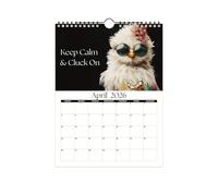 Wall Calendar 2026 - 27.9 x 21.1 cm Large Chicken Design, Rustic Farmhouse Monthly Planner Decoration, 12 Month Agenda, Planning Guide, Family Events, Reminder Rail For S