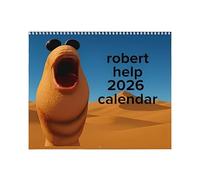 Wall Calendar 2026, 28X21CM Funny Robert The Worm Wall Calendar, Novelty Robert Help Meme Calendars Family Planner, Humorous Meme Hanging Walls Calendars, for Home Offices Decor