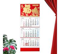 Wall Calendar - 2026 4-Folds Monthly Planner, Foldable Planning Calendar for Office, School, Classroom, Family, Dorm Room, Home Scheduling, Chinese New Year, Restaurant Display