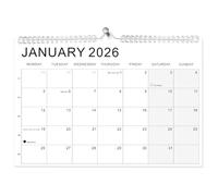 Wall Calendar 2026 - A4 Monthly Wall Planner with UK Bank Holidays | Minimalist Design for Home, Office & School | Easy to Write On | 170gsm Paper | January 2026 - December 2026