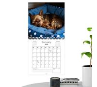 Wall Calendar 2026 - Calendar | Monthly Planner 2026, Fresh Terrier Cover with Daisies, 12 Yorkshire Puppies Pictures, Printed on Grue Coated Paper