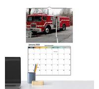 Wall Calendar 2026, Fire Brigade Calendar 12 Months for Wall, Modern Spiral Bound Planner Decoration for Home, Family, School, Dorm, Living Room, Bedroom, Classroom