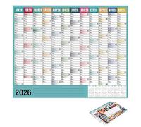 Wall Calendar 2026, Large Notebook Planner with Tip Labels Stickers, Monthly Weekly Organizer, Stylish Wall Decor for Task Management, Scheduling, and Tracking, Planner for Study Home Cleaning