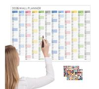 Wall Calendar 2026, Large Size, Large Size, Year Planner for Wall, Decorative Planner for Homework, Learning Planner, Living Room, Children's Room, Study