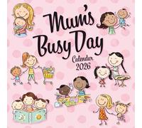 Wall Calendar 2026 - Mum's Busy Day, 30 x 30 CM Monthly View, 16-Month, Home Organisers Theme, Includes 180 Reminder Stickers