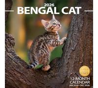 Wall Calendar 2026 Planner Calendar - Bengal Cat Hangable Monthly Wall Calendar with Large Blocks for Organizing & Planning, Academic Schedule, Home, Office & family, Thick & Sturdy Paper (12"x24