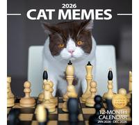 Wall Calendar 2026 Planner Calendar - Cat Memes Hangable Monthly Wall Calendar with Large Blocks for Organizing & Planning, Academic Schedule, Home, Office & family, Thick & Sturdy Paper (12"x24" Open