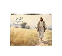 Wall Calendar 2026 - Religious Landscape Planner, Hanging Monthly Habit Tracker for Home, Daily Planning for the Office, Decorative Paper Stationery for School, Class