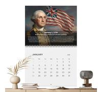 Wall Calendar 2026, Spiral Bound Historical Collection Monthly Calendar for Wall - For Children Teachers Indoor School Classroom Offices Home Fridge Holiday