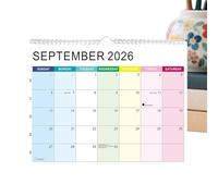 Wall Calendar 2026 - Thick Paper Monthly Planner - Desk Calendar & Wall Planner 18 Months | for Appointments Academic Schedule Planning Home School Family Christmas Year N