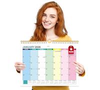 Wall Calendar 2026 UK, 2026 Calendar A3, 18 Month 2026 2027 Calendars Family Planner Month to View, Family Calendars 2026-2027 calender from Jan. 2026 - June 2027 for Kitchen Home