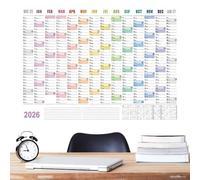 Wall Calendar - 29x20 Inch Year Planner 2026 | Includes Tips Labels & Coloured Stickers | Yearly Planning: Wedding Trip Planning, Office, Home, SC