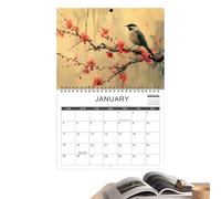 Wall Calendar - Artistic Monthly Wall Calendar with Cute Illustrations of Scenes, Funny Paper Design and for Classroom Kitchen Apartment Dormitory Family Bedroom University
