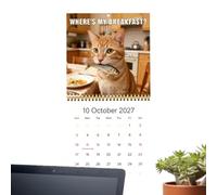 Wall Calendar Cat 2027 Kitty Photo Decorative Schedule Planner