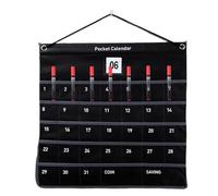 Wall Calendar: Fabric Wall Mount Case, Durable Hanging Organizer, Multi-Pocket Bag | Monthly Weekly Calendar for Living Room, Bedroom, Bathroom, C