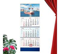 Wall Calendar for Office | 4 Fold Hanging Monthly Planner,2026 Wall Calendar,For Planning in Home Office School Classroom Family Residence Chinese New Year Restaurant