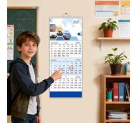 Wall Calendar For The Year 2026,Schedule Planner For 3 Months - Hanging Monthly Wall Calendar | For Home Family Friends Living Room Bedroom And Study