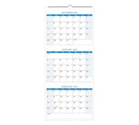 Wall Calendar - Hanging Monthly Planner Paper 25.98" x 11.26" | Vertical Wall Calendar with Section Notes Blocks Date with Large Letter, Tear Resistant, Pair Mount