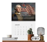 Wall Calendar, Historical Collection - Wall Calendar from January to December, for Families Teachers Schools Classrooms Offices Homes Refrigerators Holidays