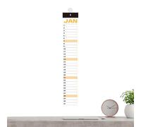 Wall Calendar,Long Tear-Off Yearly Schedule | Big Calendar Planner 12 Month - for Planning Academic Time Management Home Office School Classroom Christmas New Year