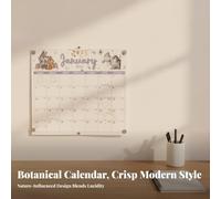 Wall Calendar Monthly Planner Organizer Board With Large Month Mark Weekly Grid Mini Month Views Backing For Metal Doors Suitable for home tasks workplace notes classroom organization, style to 2