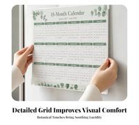 Wall Calendar Monthly Planner Organizer Board With Large Month Mark Weekly Grid Mini Month Views Backing For Metal Doors Suitable for home tasks workplace notes classroom organization, style to 3